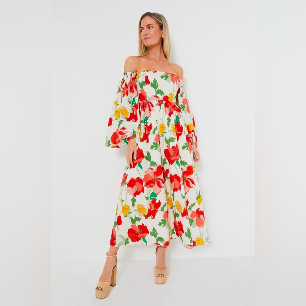 NWT Tuckernuck Hyacinth House Off-The-Shoulder Marigold Maxi Dress